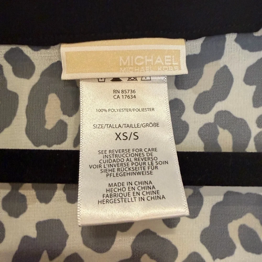 MICHAEL KORS Leopard Cheetah Caftan Cover-Up Beach Tunic Dress